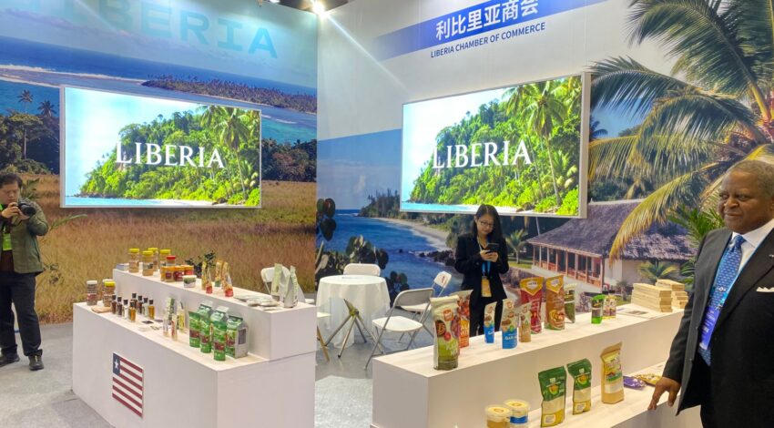 Liberian products displayed in China